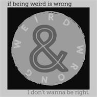 IF BEING WEIRD IS WRONG I D...