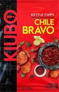 KIUBO KETTLE CHIPS CHILE BRAVO POTATO CHIPS CHILI AND LEMON ARTIFICIALLY FLAVORED NET WT. 5.64 OZ (160 G)