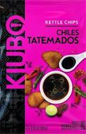 KIUBO KETTLE CHIPS CHILES TATEMADOS POTATO CHIPS TATEMADO CHILI FLAVOR ARTIFICIALLY FLAVORED NET WT. 5.64 OZ (160 G)