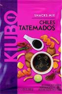 KIUBO SNACKS MIX CHILES TATEMADOS MIX OF POTATO CHIPS AND CORN FLOUR SNACKS WITH CHILI, LEMON, SPICES AND CHEDDAR CHEESE FLAVOR NET WT. 5.64 OZ (160 G)