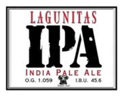 LAGUNITAS IPA INDIA PALE ALE 0.G. 1.059 I.B.U 45.6 DOGGONE GOOD