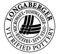 LONGABERGER VITRIFIED POTTERY · FREEZER · MICROWAVE · DISHWASHER · OVEN SAFE L