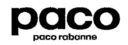 PACO PACO RABANNE Trademark of Paco Rabanne. Serial Number: 75023615 ...