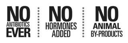 NO ANTIBIOTICS EVER NO HORMONES ADDED NO ANIMAL BY-PRODUCTS Trademark