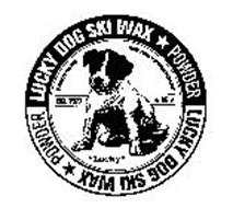 LUCKY DOG SKI WAX POWDER MADE FROM "PREMIUM PARAFFIN" EST. 1977 AE "LUCKY" 8 OUNCES PER PKG