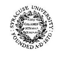 SYRACUSE UNIVERSITY FOUNDED A.D. 1870 SUOS COLTORES SCIENTIA CORONAT ...