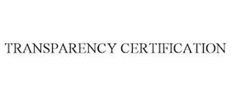 TRANSPARENCY CERTIFICATION