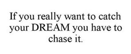 IF YOU REALLY WANT TO CATCH YOUR DREAM YOU HAVE TO CHASE IT.