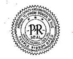 PR SEAL UNITED KENNEL CLUB, INC. HONOR TO WHOM HONOR IS DUE PURPLE RIBBON BRED