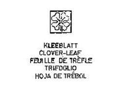 KLEEBLATT CLOVER-LEAF FEUILLE DE TREFLE TRIFOGLIO HOJA DE TREBOL