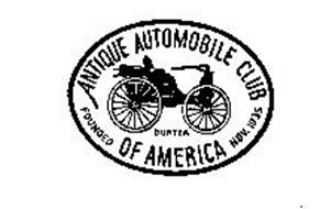 ANTIQUE AUTOMOBILE CLUB OF AMERICA FOUNDED NOV. 1935 DURYEA