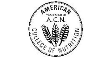 AMERICAN COLLEGE OF NUTRITION INCORPORATED A.C.N.