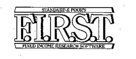 STANDARD & POOR'S F.I.R.S.T. FIXED INCOME RESEARCH SOFTWARE