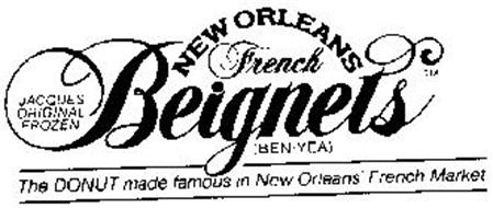 JACQUES' ORIGINAL FROZEN NEW ORLEANS FRENCH BEIGNETS (BEN-YEA) THE DONUT MADE FAOUS IN NEW ORLEANS' FRENCH MARKET