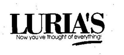 LURIA'S NOW YOU'VE THOUGHT OF EVERYTHING
