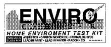 ENVIRO C-H-E-K HOME ENVIROMENT TEST KIT INCLUDES TESTS FOR ASBESTOS-CARBON MONOXIDE-FORMALDEHYDE LEAD IN PAINT-LEAD IN WATER-RADON-CO