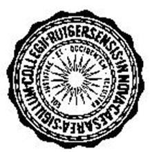 RUTGERSENSIS-IN NOVA-CAESAREA-SIGILLUM-COLLEGII-SOL-IUSTITIAE-ET-OCCIDENTEM-ILLUSTRA