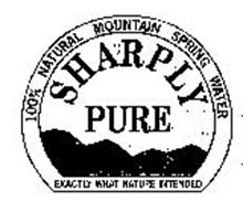 SHARPLY PURE 100% NATURAL MOUNTAIN SPRING WATER EXACTLY WHAT NATURE INTENDED