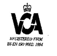 VCA REGISTERED FIRM BS EN ISO 9001: 1994