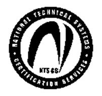 NTS CS NATIONAL TECHNICAL SYSTEMS CERTIFICATION SERVICES