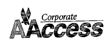 CORPORATE AACCESS THE DRAWING IS LINED FOR THE COLORS RED AND BLUE.