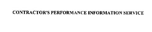 CONTRACTOR'S PERFORMANCE INFORMATION SERVICE