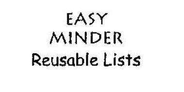 EASY MINDER REUSABLE LISTS