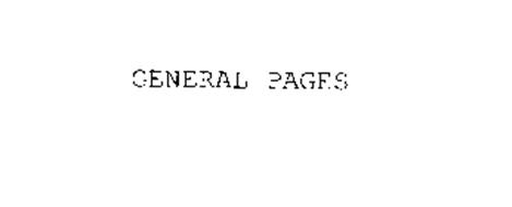 GENERAL PAGES