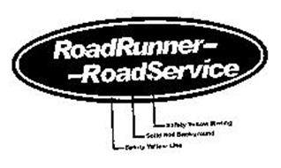 ROADRUNNER ROADSERVICE SAFETY YELLOW WRITING SOLID RED BACKGROUND SAFETY YELLOW LINE