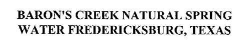 BARON'S CREEK NATURAL SPRING WATER FREDERICKSBURG, TEXAS
