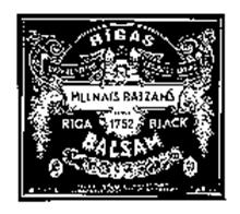 RIGAS HERBAL BITTER PRODUCT OF LATVIA MELNAIS BALZAMS RIGA BLACK BALSAMS SINCE 1752 ALK. 45% TILP. RAZOTS LATVIJA. AS "LATVIJAS BALZAMS" PRODUCED & BOTTLED BY JSC "LATVIJAS BALZAMS" TILP. 0,35 L