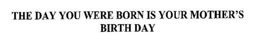 THE DAY YOU WERE BORN IS YOUR MOTHER'S BIRTH DAY