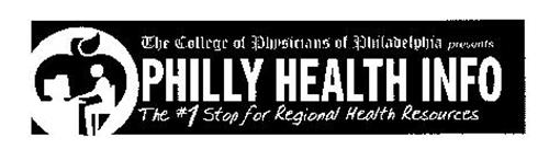THE COLLEGE OF PHYSICIANS OF PHILADELPHIA PRESENTS PHILLY HEALTH INFO THE #1 STOP FOR REGIONAL HEALTH RESOURCES