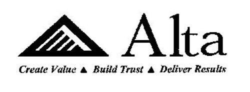 ALTA CREATE VALUE BUILD TRUST DELIVER RESULTS