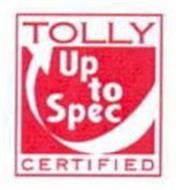 TOLLY UP TO SPEC CERTIFIED