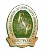 FSP NATIONAL REGISTRY OF FOOD SAFETY PROFESSIONALS CERTIFIED FOOD SAFETY MANAGER