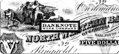BANKNOTE WINE COMPANY NORTH WESTERN BA OF GEORGIA FIVE DOLLAR