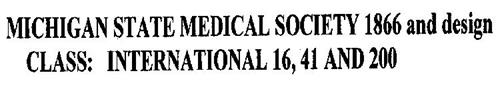 MICHIGAN STATE MEDICAL SOCIETY 1866