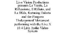 LIVE VISION PRODUCTIONS PRESENTS LA VERITA, LA RIFLESSIONE, IL RIFIUTO, AND LA SFIDA, FEATURING DAKOTA AND THE PANGAEA UNDERGROUND MOVEMENT PERFORMING WITH THE LIVE X 10.4 LIVE AUDIO VIDEO SYSTEM