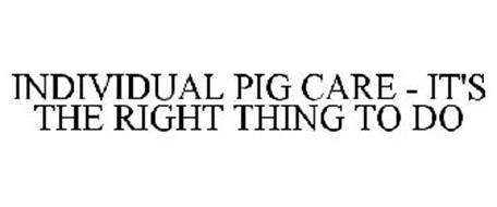 INDIVIDUAL PIG CARE - IT'S THE RIGHT THING TO DO