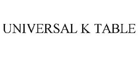 UNIVERSAL K TABLE