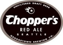 UNFILTERED DRAFT BEER CHOPPER'S RED ALE SEATTLE GEORGETOWN BREWING CO.