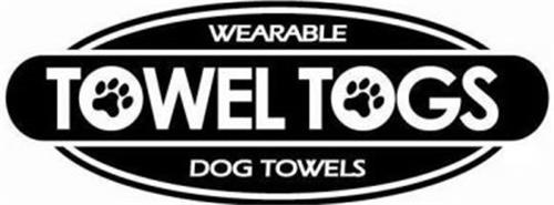 WEARABLE TOWEL TOGS DOG TOWELS