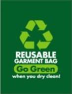 GO GREEN WHEN YOU DRY CLEAN! REUSABLE GARMENT BAG