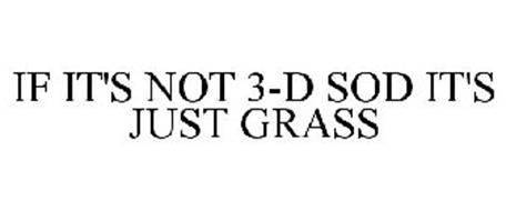 IF IT'S NOT 3-D SOD IT'S JUST GRASS