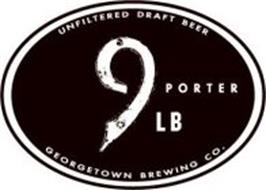 9 LB PORTER UNFILTERED DRAFT BEER GEORGETOWN BREWING CO.