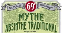 MYTHE ABSINTHE TRADITIONAL PRODUCT OF FRANCE THE ORIGINAL 69º FRENCH RECIPE