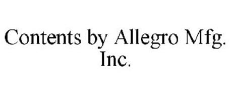 CONTENTS BY ALLEGRO MFG. INC.