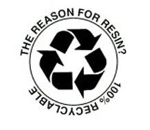 THE REASON FOR RESIN? 100% RECYCLABLE