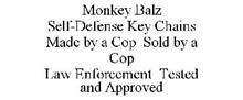 MONKEY BALZ SELF-DEFENSE KEY CHAINS MADE BY A COP SOLD BY A COP LAW ENFORCEMENT TESTED AND APPROVED